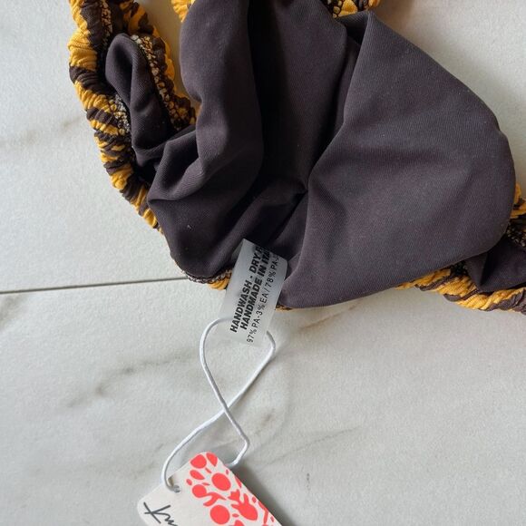 Nwt free people Reina Olga Miami tiger print ribbed bikini thong bottom - Picture 5 of 7